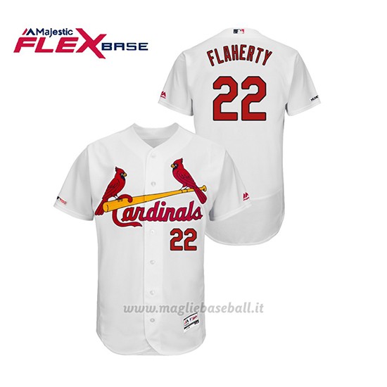 Maglia Baseball Uomo St. Louis Cardinals Jack Flaherty 150th Aniversario Patch Flex Base Bianco